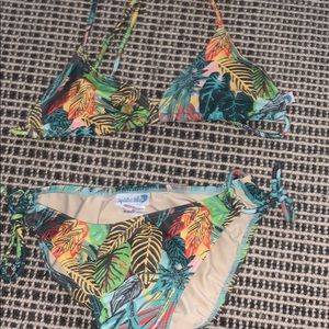 girls jungle print triangle top bikini
